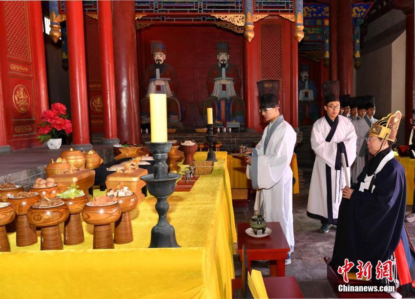 중국 허베이 정딩 문묘서 개최되는 ‘제공 석전례’