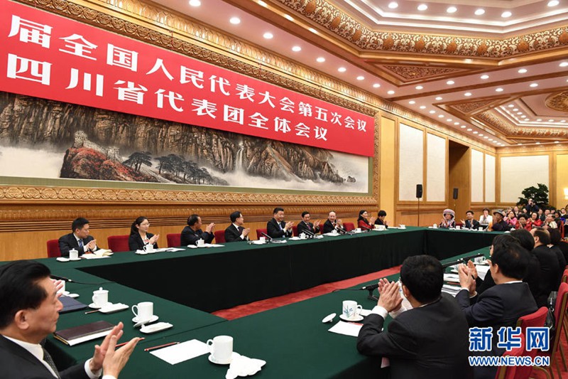 시진핑, 쓰촨대표단 심의 참석