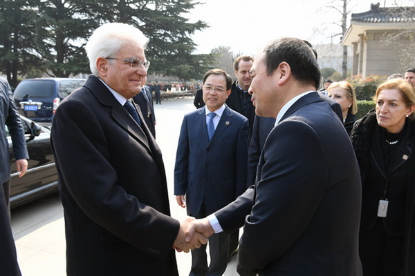 마타렐라 이탈리아 대통령, 진시황릉 박물관 참관