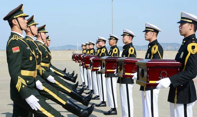 중한 제4차 중국인민지원군 열사 유해 인수인계식 개최