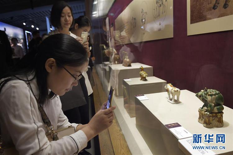 항저우 시후 박물관서 개최된 당삼채 문화재 전시회, 당나라 성세 한눈에