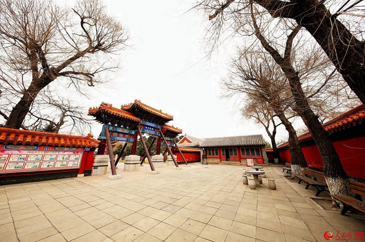 봄이 찾아온 하얼빈 문묘, 돋보이는 중국 전통 건축물
