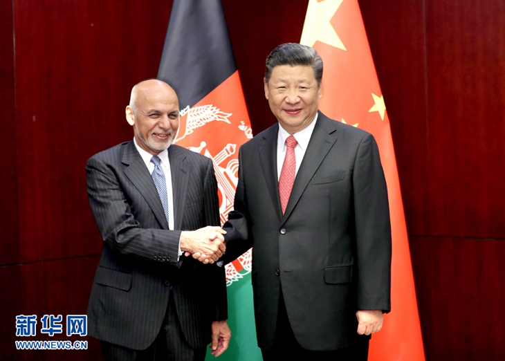 시진핑, 아슈라프 가니 아프간 대통령과 회동