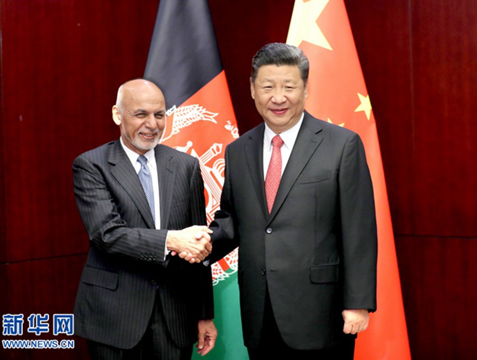 시진핑, 아슈라프 가니 아프간 대통령과 회동