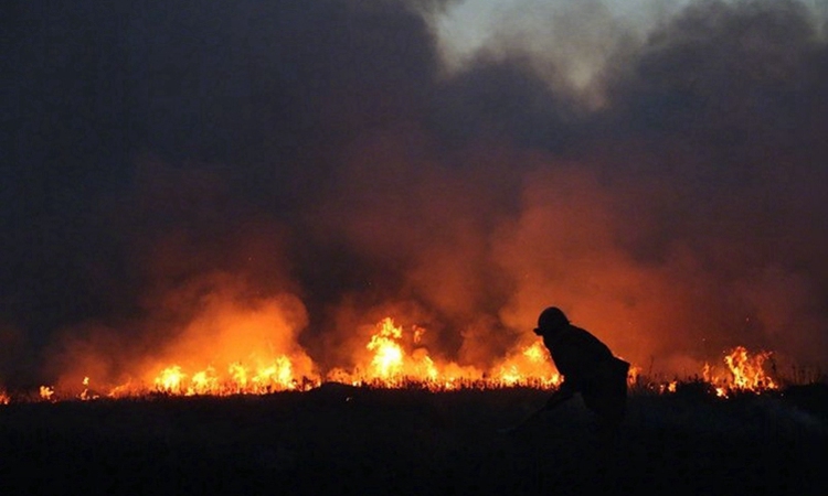 중국-몽골 국경지역에서 대형 화재 발생, 3박 4일 동안 불길 이어져