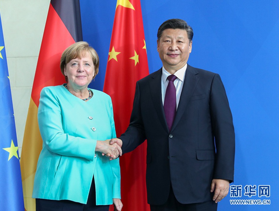 시진핑 주석, 메르켈 독일 총리와 회담