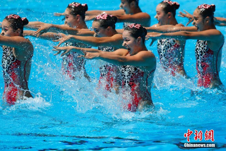 중국 세계수영선수권 싱크로나이즈드 단체 테크니컬 루틴 銀