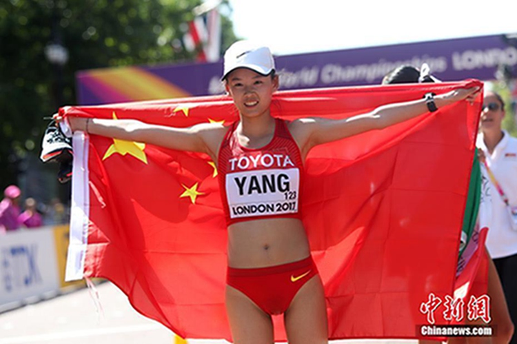 런던 세계육상선수권대회 여자 20km 경보, 중국 양자위 우승