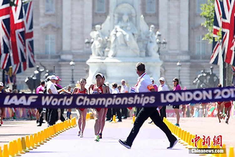 런던 세계육상선수권대회 여자 20km 경보, 중국 양자위 우승