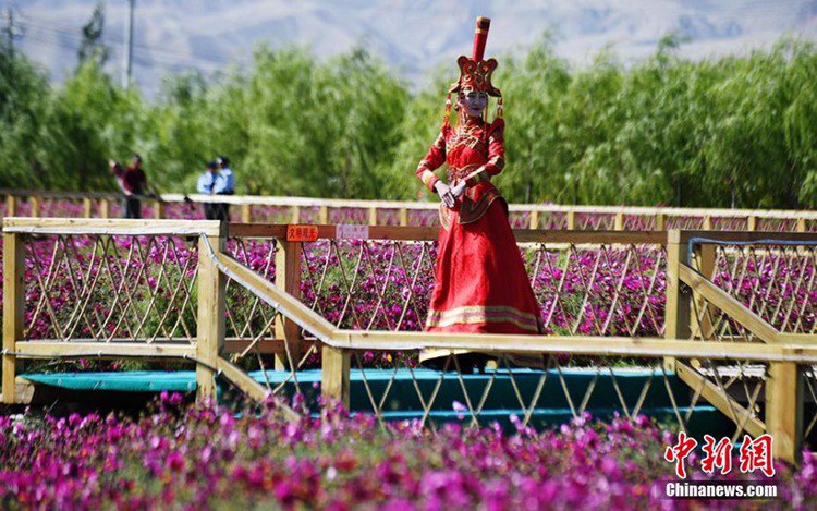 간쑤 고비사막을 배경으로 펼쳐진 몽고족 전통 패션쇼