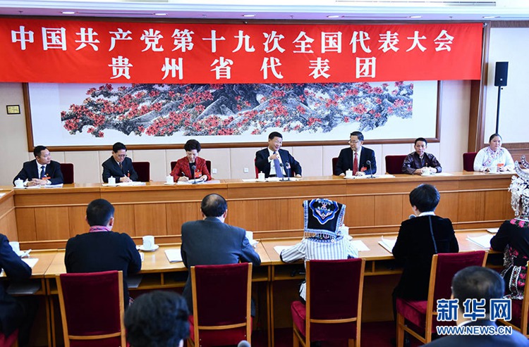 시진핑, 19차 당대회 구이저우성 대표단 토론에 참석