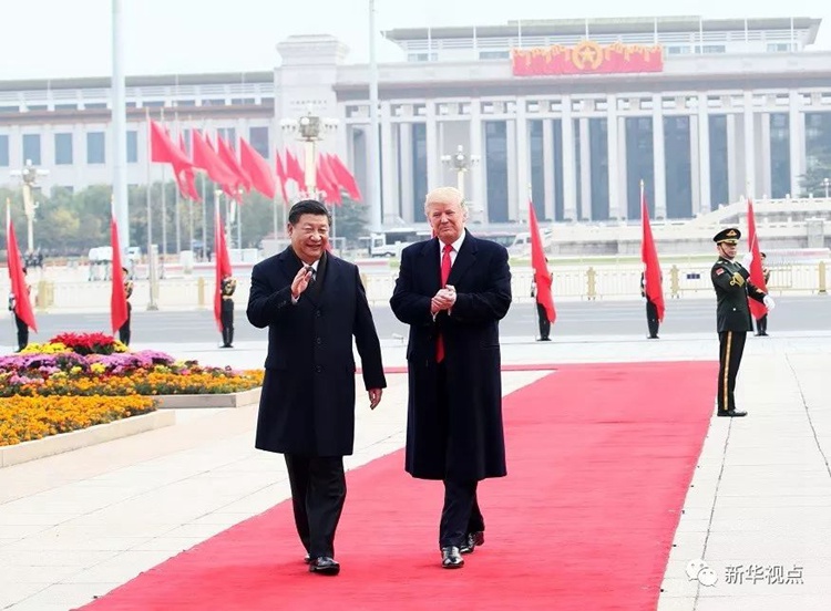 시진핑 주석, 트럼프 美 대통령 위해 환영식 마련[포토]