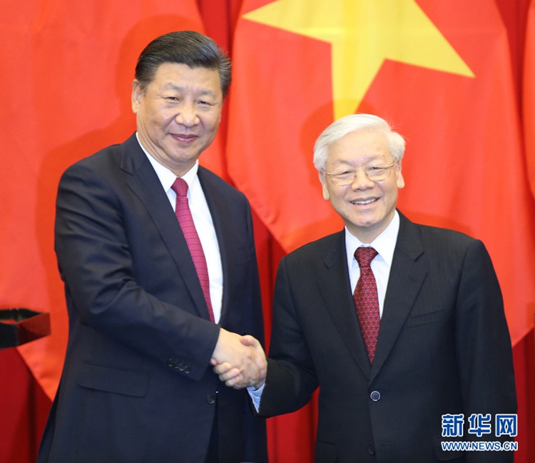 시진핑 주석, 응웬 푸 쫑 베트남 서기장과 회담 거행