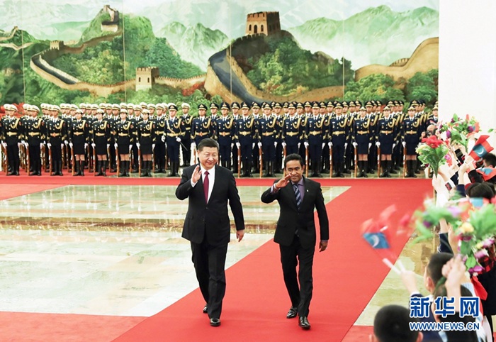 시진핑, 몰디브 대통령과 회담 개최
