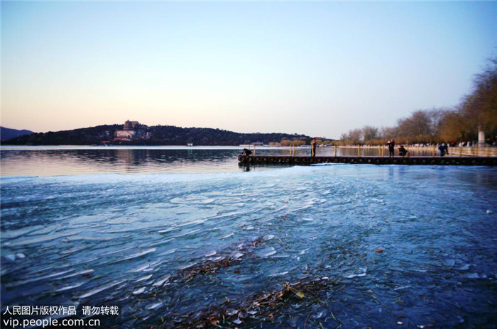 베이징의 겨울 풍경, 이허위안 쿤밍호+석양