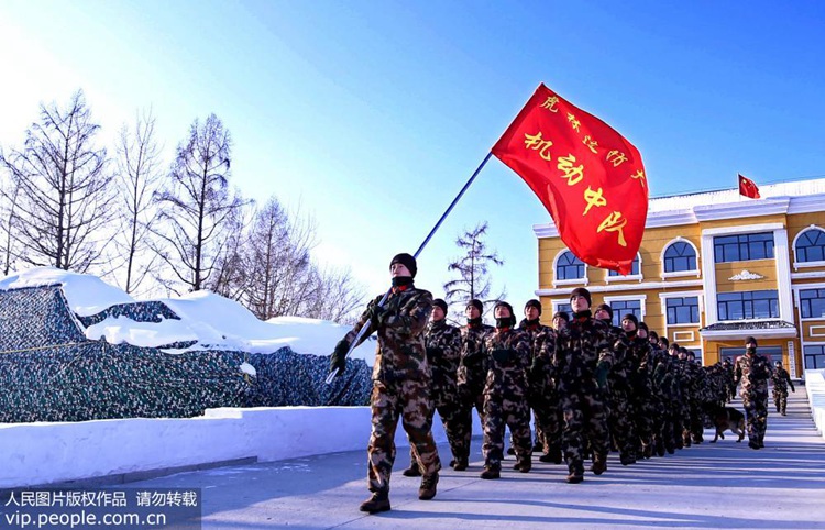 영하 30도 웃도는 중국 북방 국경 지역에서 펼쳐진 ‘혹한기 훈련’