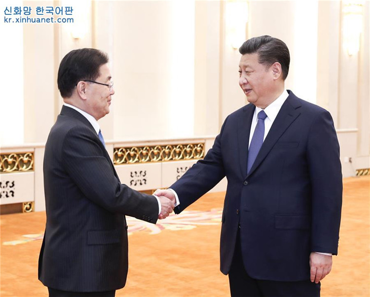 시진핑, 정의용 한국 대통령 특사 회견