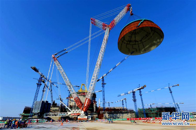 중국 2번째 ‘화룽 1호’ 원자로, 돔형 지붕 건설 완료