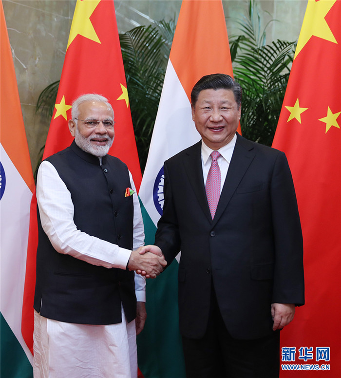 시진핑, 모디 인도  총리 회견