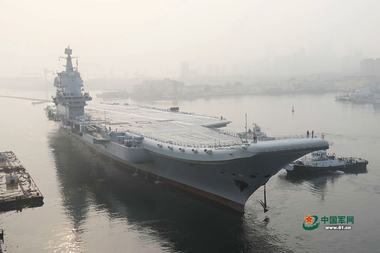 중국의 두 번째 항공모함의 첫 테스트 운항 [촬영: 후카빙(胡鍇冰)]