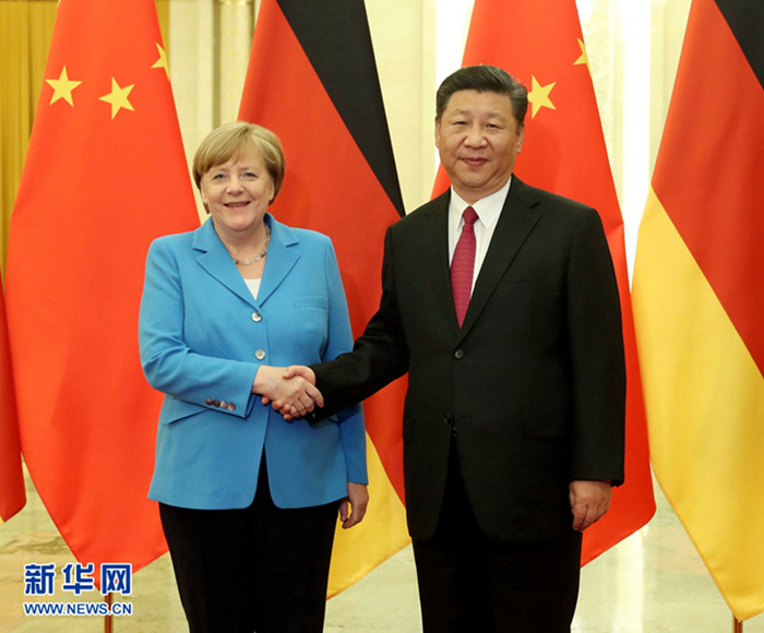 시진핑, 메르켈 독일 총리와 회담
