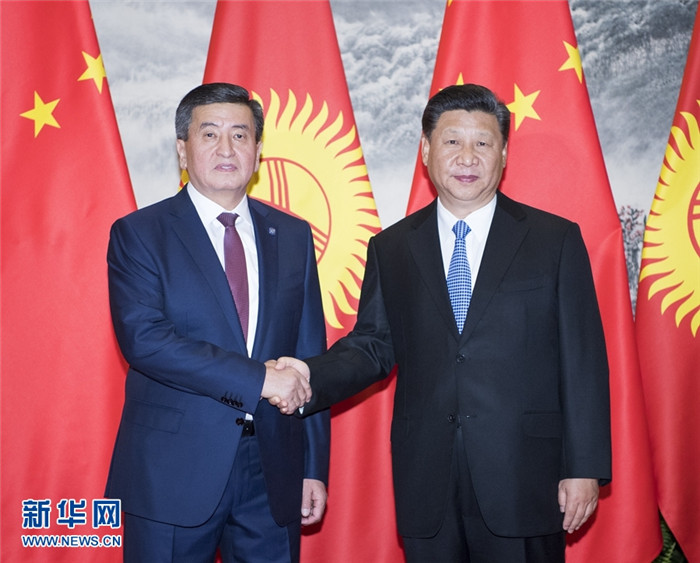 시진핑, 소론바이 제엔베코프 키르기스스탄 대통령과 회담