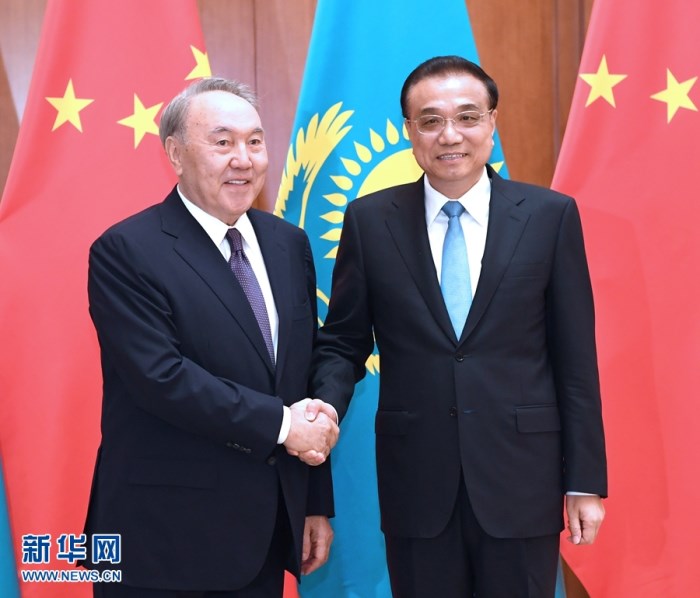 리커창, 누르술탄 나자르바예프 카자흐스탄 대통령 회견