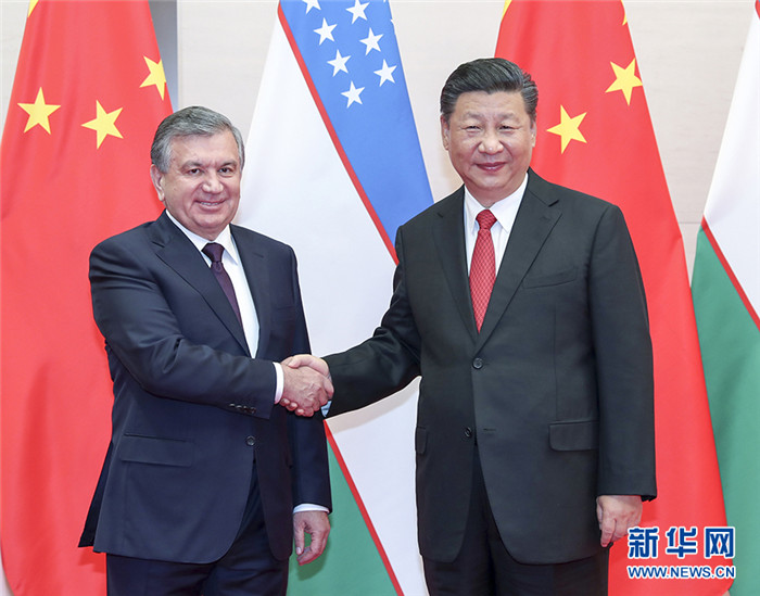 시진핑, 샤브카트 미르지요예프 우즈베키스탄 대통령과 회담
