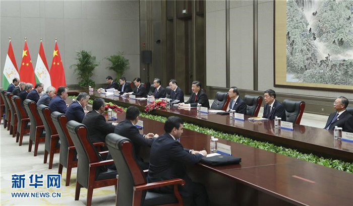 시진핑, 에모말리 라흐몬 타지키스탄 대통령과 회담