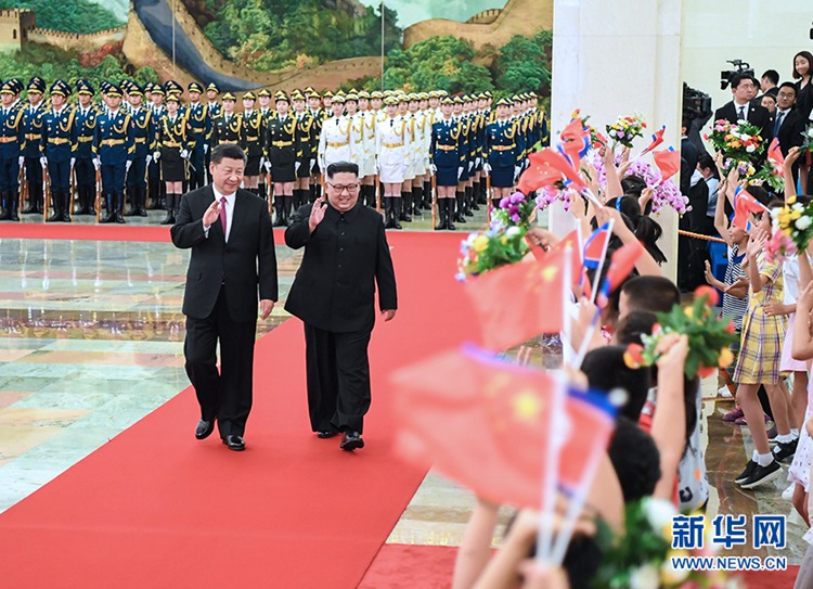 시진핑, 김정은 조선노동당 위원장과 회담
