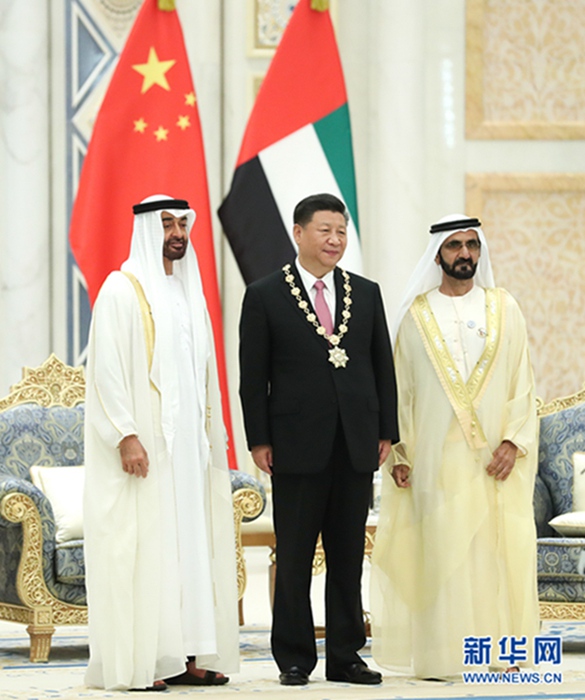 시진핑, 셰이크 무함마드 UAE 부통령•아부다비 왕세자와 회담