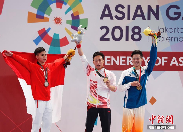 [아시안게임] 쑨페이위안, 우슈 남자 장권서 우승…대회 첫 금메달