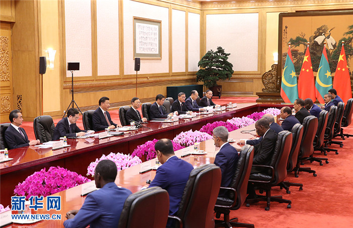 시진핑, 아지즈 모리타니 대통령과 만남