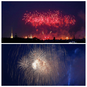 러시아 상트페테르부르크 ‘붉은 돛 축제’ 개최, 화려한 불꽃 놀이