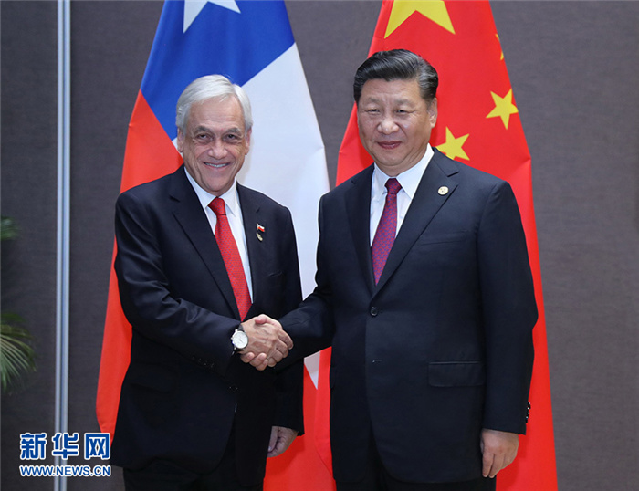 시진핑, 세바스티안 삐네라 칠레 대통령 만나 