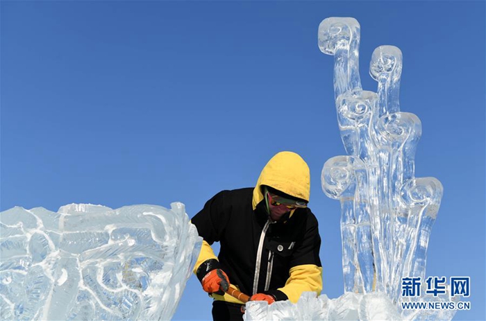 중국 얼음도시 하얼빈 국제 얼음조각 대회 개막, ‘겨울의 아름다움’