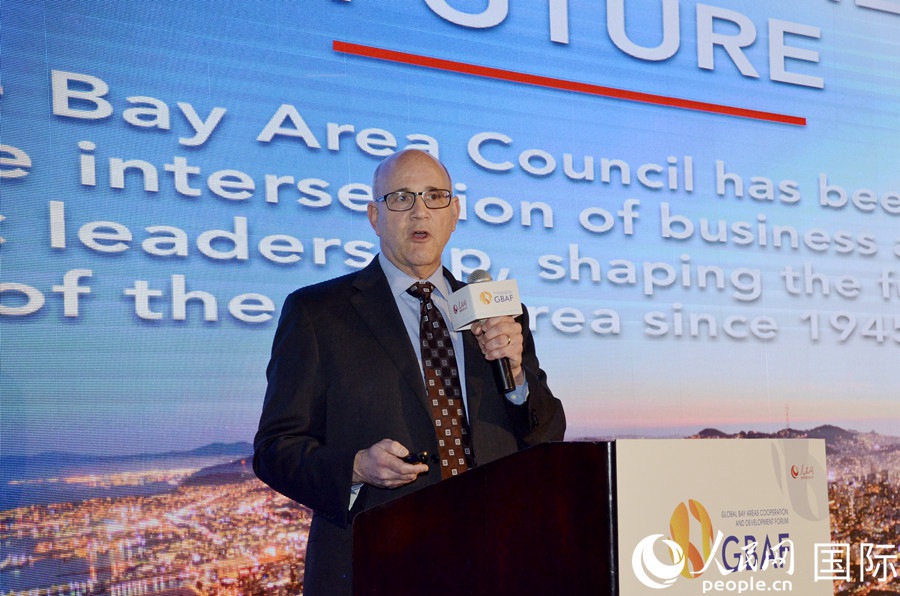 Jim Wunderman 샌프란시스코만 위원회 회장이 기조연설을 발표하고 있다.