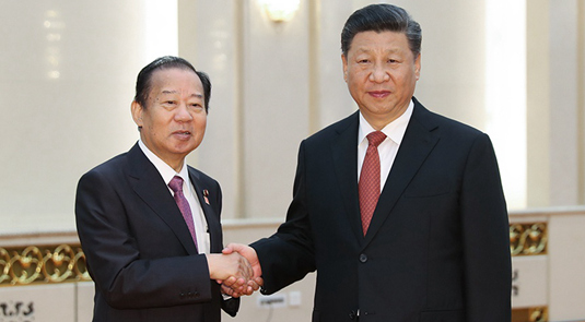 시진핑 주석, 니카이 일본 총리 특사 접견