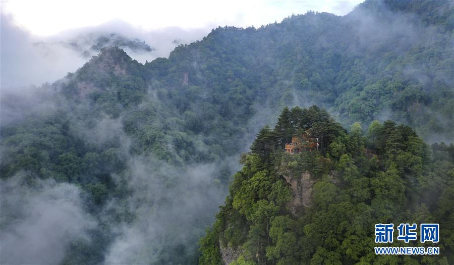우룽둥(五龍洞) 국가삼림공원의 절경을 드론으로 촬영했다.  [사진 출처=신화망] 