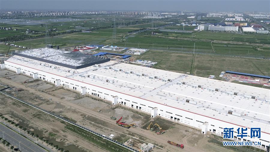7월 23일 드론으로 촬영한 테슬라 상하이 공장 [사진 출처: 신화망]