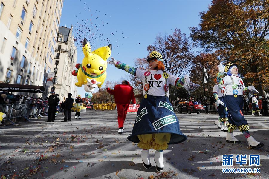 2018년 11월 22일 미국 뉴욕에서 촬영한 추수 감사절 퍼레이드 [사진 출처: 신화망]