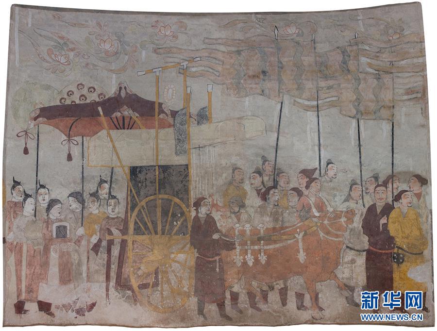 묘실 동벽 출행 준비도 [자료 사진/사진 출처: 신화망/타이위안 북제벽화박물관 제공]