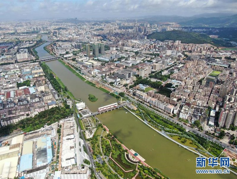 치수 후 선전 마오저우허(茅洲河) [2020년 6월 15일 드론 촬영/사진 출처:신화망]