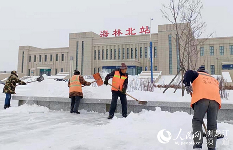 11월 18일 밤부터 19일, 헤이룽장 곳곳에 폭설이 내렸다. [사진 출처: 인민망]