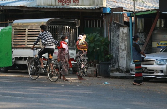 2월 1일 촬영한 미얀마 양곤 거리 [사진 출처: 신화망] 
