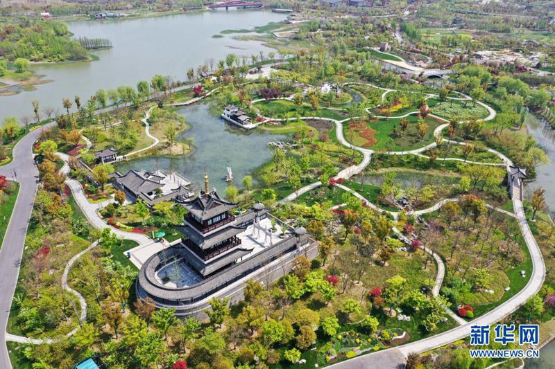 2021년 양저우 세계원예박람회 구역 [4월 8일 드론 촬영/사진 출처: 신화망]