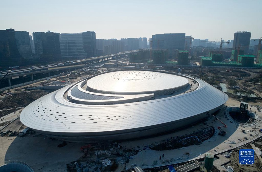 2022년 2월 25일 드론으로 촬영한 항저우 e-sports 센터 [사진 제공: 항저우 아시안게임 조직위원회]