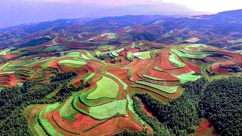 [포토] 윈난 둥촨, 청과맥 수확철 맞아 아름다운 풍경화 연출