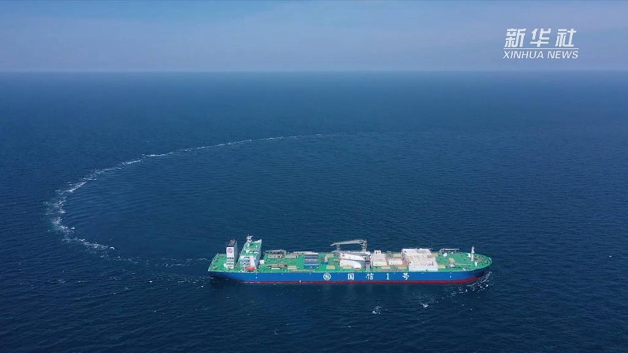 세계 최초 10만 톤급 스마트 양식용 대형 작업 선박 ‘궈신’ 1호 인도-운영