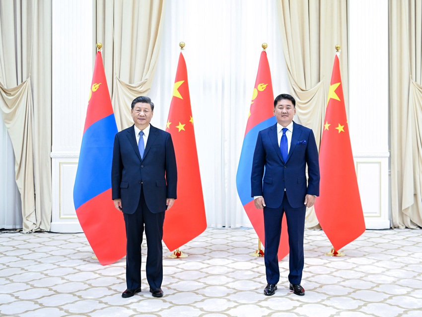 시진핑 주석, 후렐수흐 몽골 대통령 만나